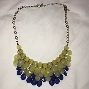 Ombré waterfall beads necklace (blue)